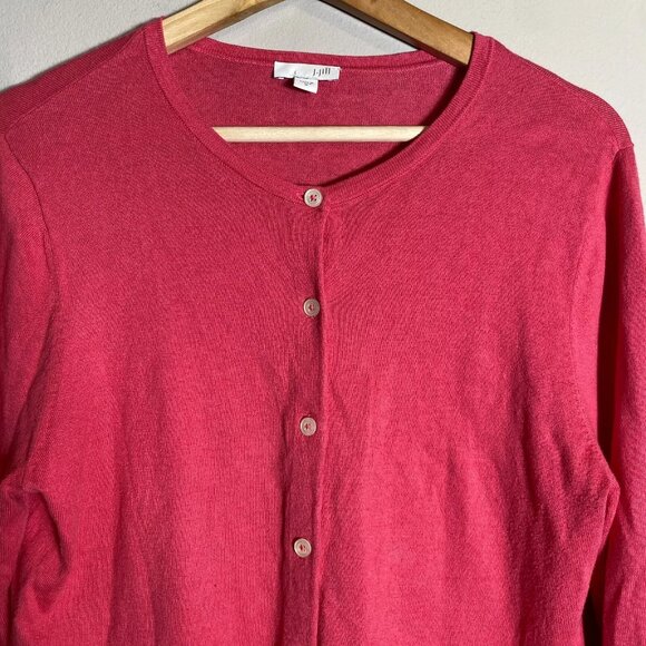J. Jill Long Sleeve Bamboo Lightweight Knit Cardigan Sweater Women's Medium Pink - Picture 4 of 8